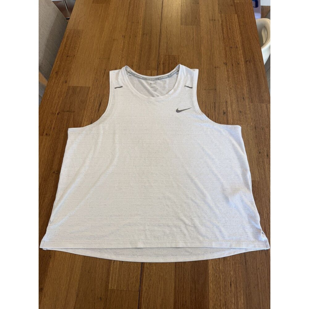 Nike Running Dri-FIT Heather Light Grey Tank Top Size Large